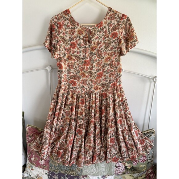 Patrons of Peace Tiered Babydoll Cottage Dress Womens XS Floral Boho Peasant - Picture 5 of 9